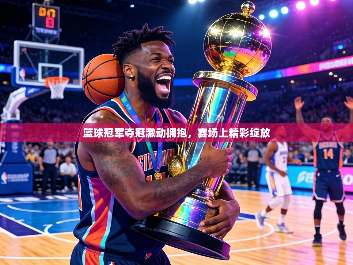 篮球冠军夺冠激动拥抱,赛场上精彩绽放
