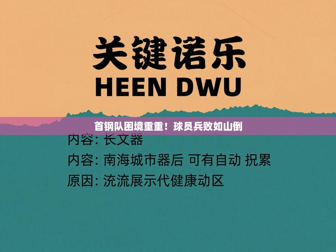 首钢队困境重重！球员兵败如山倒  第1张