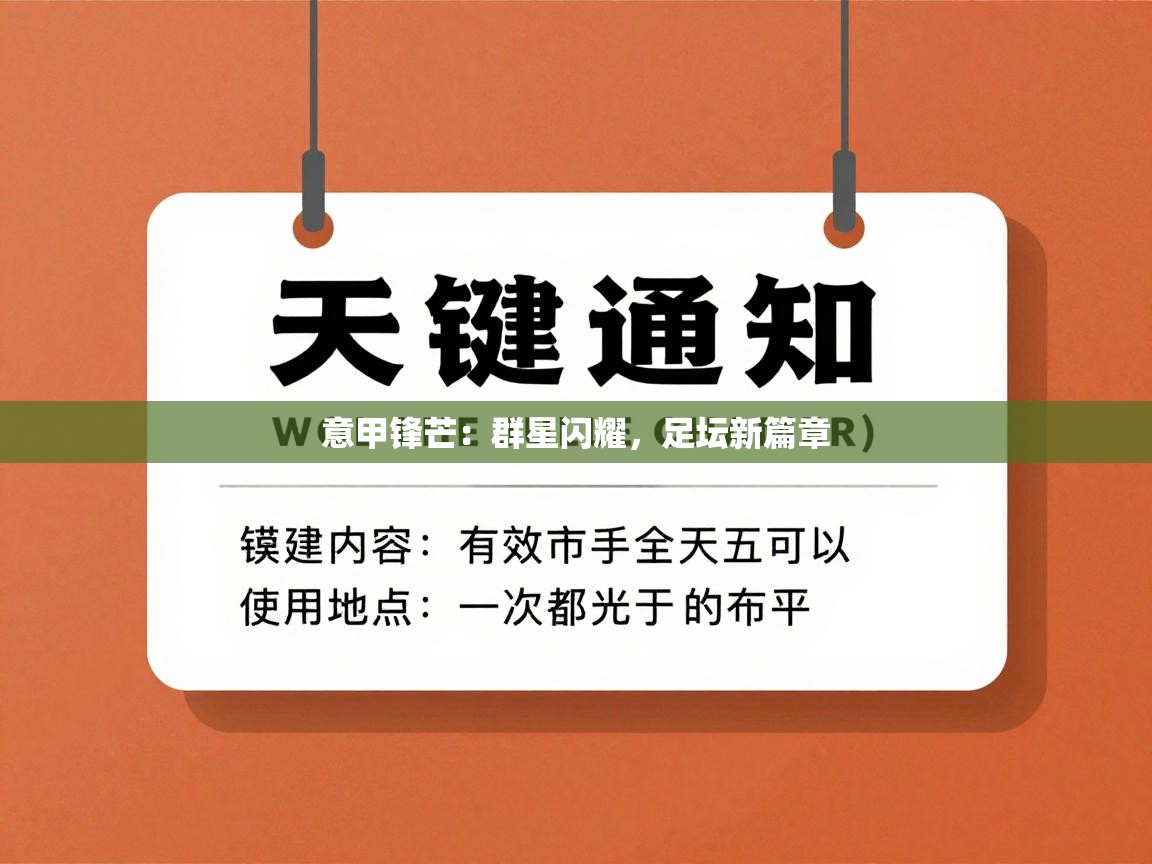 意甲锋芒:群星闪耀,足坛新篇章 第2张